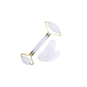 Skinnora Jade Roller And Gua Sha Set – 2 In 1 (White)