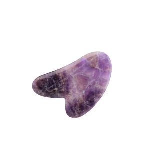 Natural Jade Stone Gua Sha Massage Tool for Face and Body(Purple)